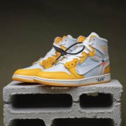 OFF-WHITE与Air Jordan 1 Canary Yellow联名鞋实