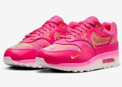 粉红刺绣全新Nike Air Max 1亡灵节主题球