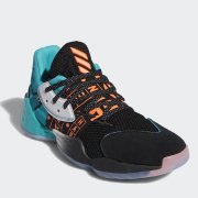 哈登战靴adidas Hraden Vol.4黑黄蓝配色球