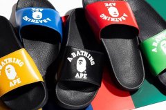 A BATHING APE 全新COLLEGE SLIDE SANDALS拖鞋曝