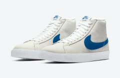 Nike SB Blazer Mid新款奶油配色蓝钩鞋款