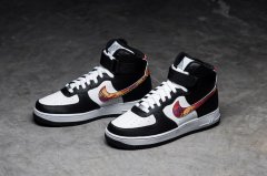 Nike Air Force 1 High黑白配色花勾鞋款发