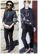 人气跑男郑恺亮相Lanvin大秀涂鸦折扇