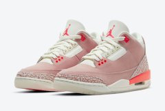 全新Air Jordan 3 WMNS Rust Pink灰粉配色篮