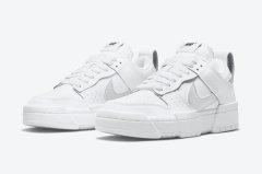 全新Nike Dunk Low Disrupt白色银LOGO低帮板
