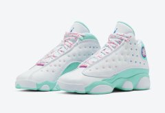 Air Jordan 13 GS Aurora Green薄荷绿配色球鞋