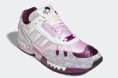 喜茶与adidas联名紫粉配色ZX 7000鞋款曝