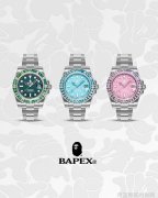 三个配色全新TYPE 1 BAPEX CRYSTAL STONE腕表