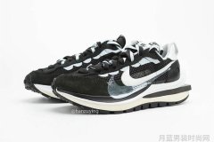 Sacai与Nike Vaporwaffle黑白配色联名鞋图