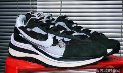 sacai和Nike联名款Vaporwaffle黑白配色鞋款